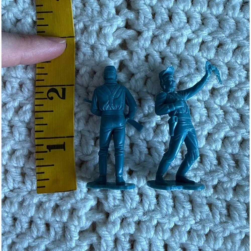 Vintage Marx 1967 Blue Toy Soldiers Figures (Set Of Two) Union Civil War USA
